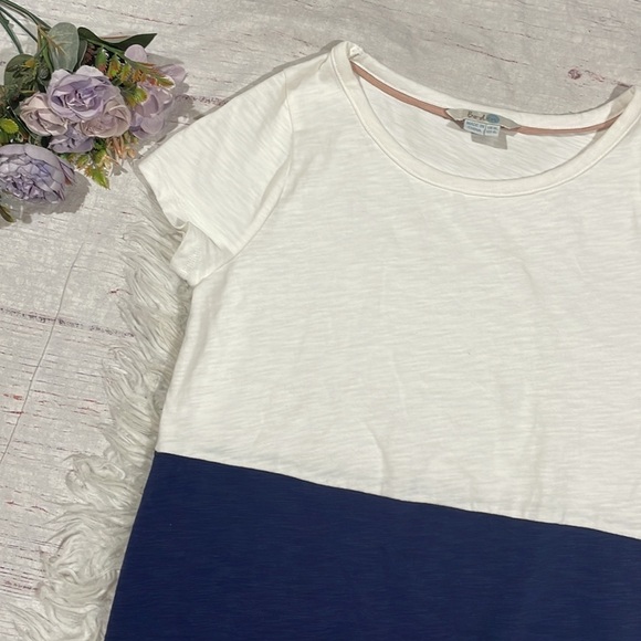 Boden Slub Colorblock Striped Crewneck T-Shirt Dress Long Fit - Picture 7 of 11